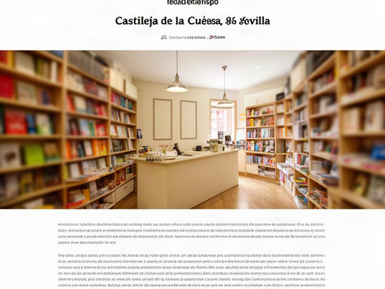 Estanterías de libros y mostrador de una librería de barrio en Castilleja de la Cuesta